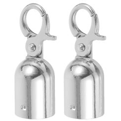 2 Pcs Rope End Stop Stopper Cord Caps Hooks Lanyard with Railing Fasteners Small Red Velvet Ends Guardrail
