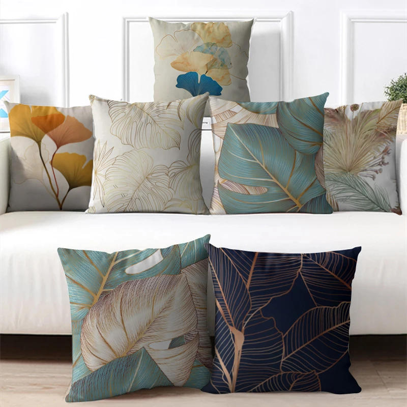 Description Picture 2 of itemLeaves Pattern Cushion Covers for Sofa Living Room Chair Waist Pillow Case Home Decoration Nordic Modern Pillow Covers