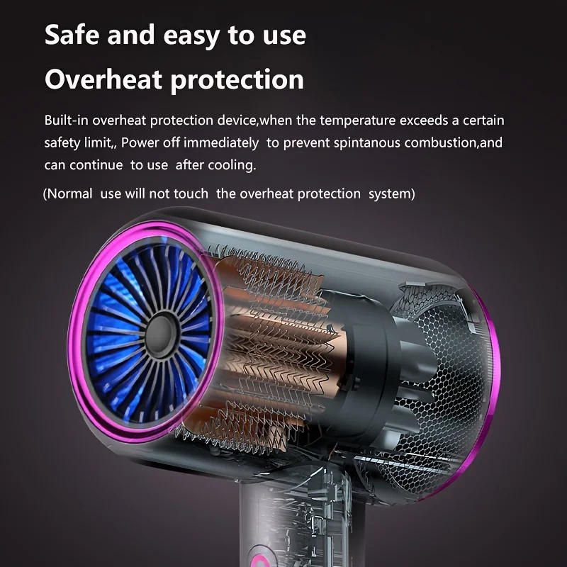 Description Picture 5 of itemProfessional 6-speed wind temperature powerful fast hair dryer, hot and cold air constant temperature hair care hair dryer