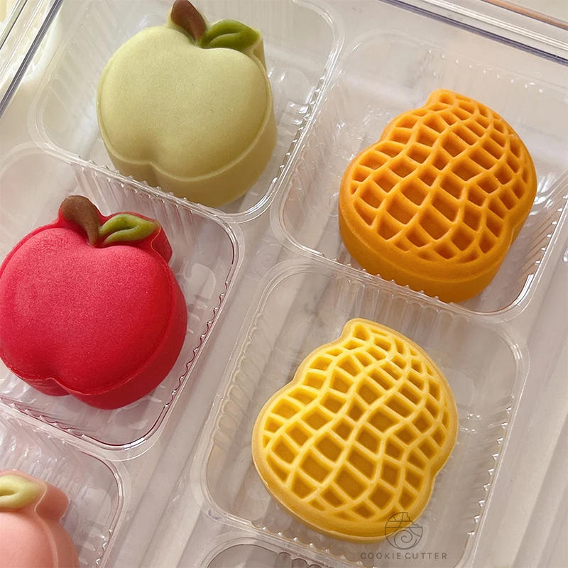 Description Picture 2 of itemMini Peanut Mooncake Mold Stamp Hand Pressure Chocolate Mold Food Grade Cookie Stamp Pastry Dessert Cake Decoration Tools