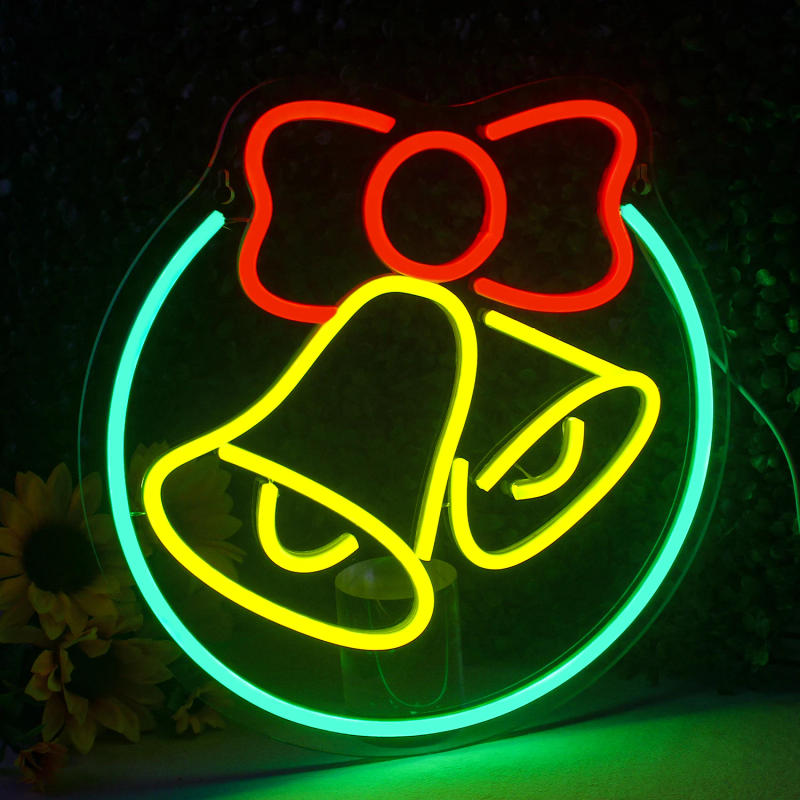 Description Picture 4 of itemBell Bow Neon Sign Led Lights Merry Christmas Room Decoration Dimmbale Wall Light Up Signs Bedroom Home Party Bar Navidad Lamp