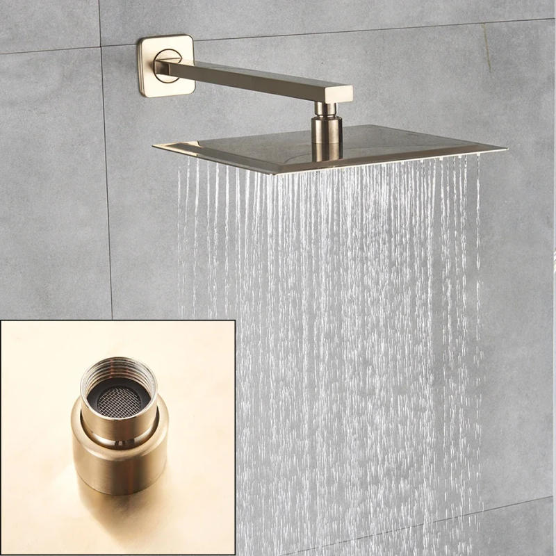 Description Picture 5 of itemRainfall Shower Head 8 InchSquare Bathroom Ultrathin Rain Top Shower Head with Shower Arm Faucet Accessories Wall Mounted