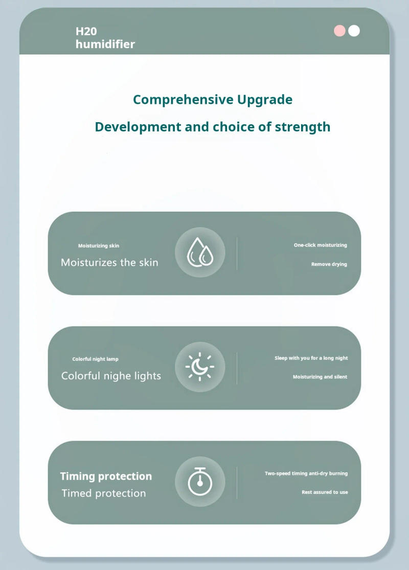 Description Picture 6 of itemMini USB Portable Air Humidifier with Colorful Atmosphere Light New Model Cross-Border Popular Small Air Humidifier for Office