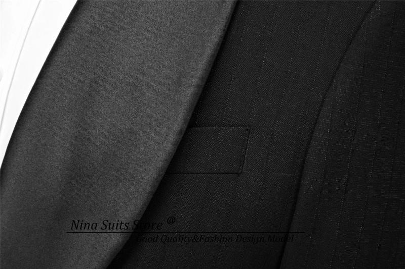 Description Picture 5 of itemGwenhwyfar Lattice Jacquard Men Suits Single Breasted Blazer Pants with Black Satin Trim 2024 New Tailor-made Costume Homme