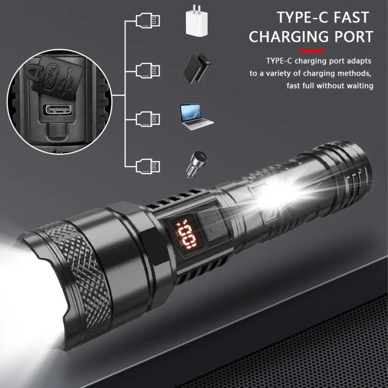Description Picture 3 of item10000 Lumens Super Bright Long Range LED Flashlight Tactical Flashlight Outdoor Waterproof Flashlight Camping Lantern Torch