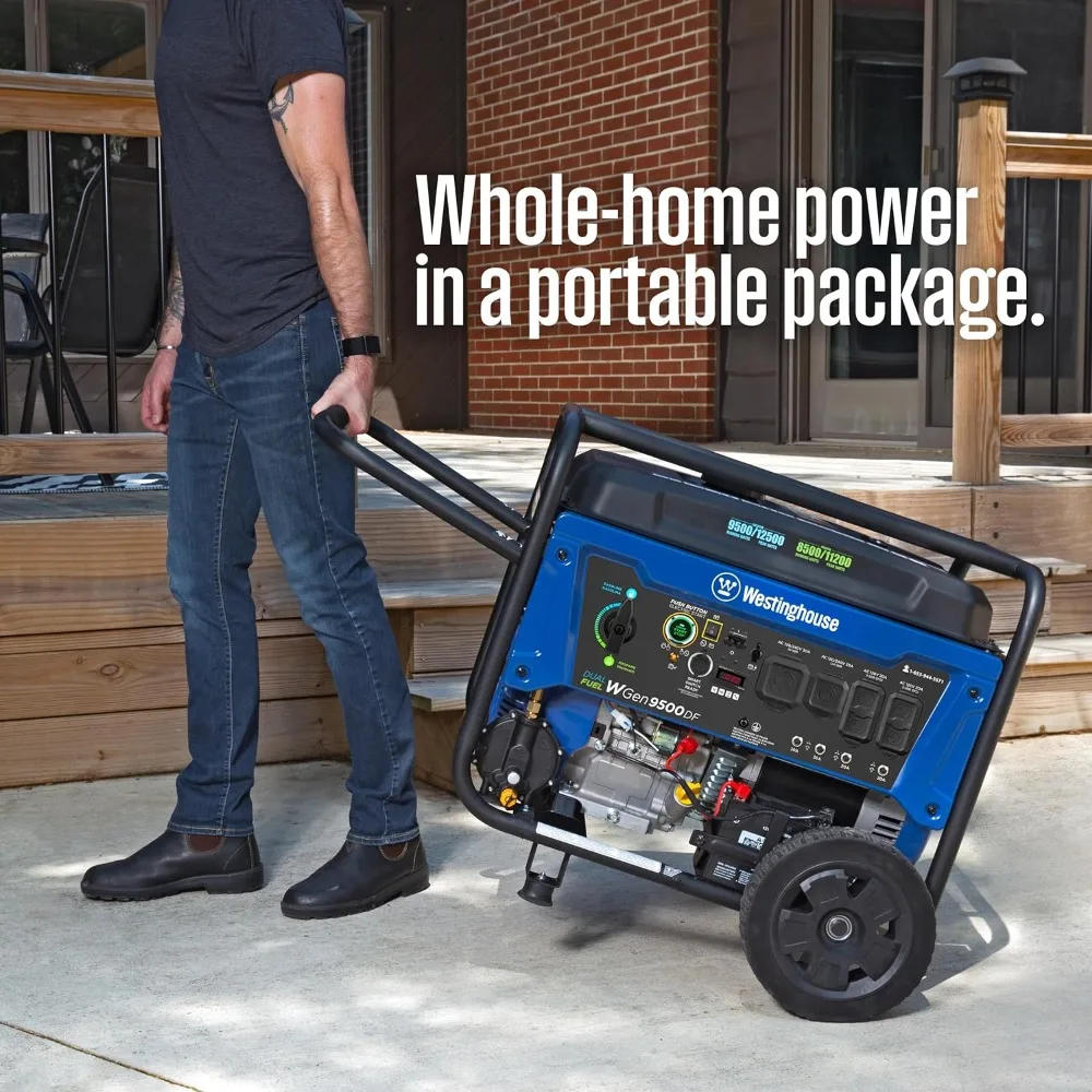 Description Picture 3 of item12500 Watt Dual Fuel Home Backup Portable Generator Remote Electric Start Transfer Switch Ready Gas and Propane Powered