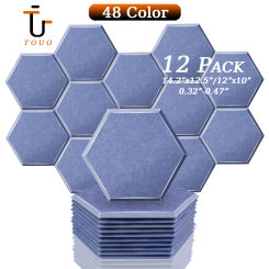 TOUO Home Studio Acoustic Insulation Panels 12 Pcs High Density Acoustic Panel Ktv Room Acoustic Treatment Wall Soundproof