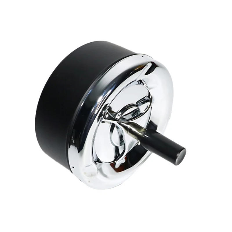 Description Picture 6 of itemStainless Steel Spinning Plain Ashtray C Igarette Ash Tray Press Rotating Lid C Igarette Ashtray