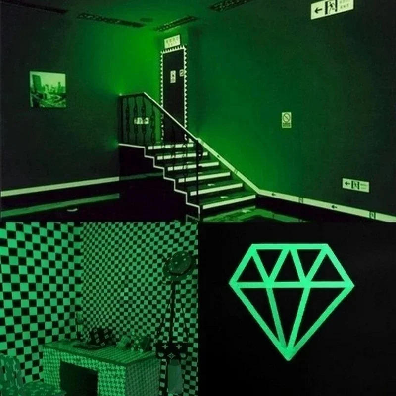 Description Picture 6 of itemNight Light Strip Waterproof Tape Can Be Cut Wall Stickers Green Luminous Tape Glow in the Dark Staircase Fire Warning Home