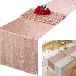 Sequin Table Runners rose Gold Table Runner for Party Glitter Wedding Table Runner Christmas Birthday Baby Shower Party Decor