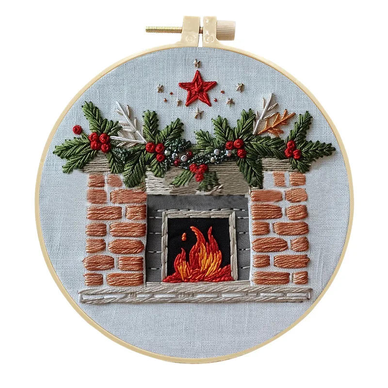 Description Picture 2 of itemChristmas Embroidery Kit Gnome Santa Cross Stitch Kit with Instructions Floss Neddles Kit for Christmas Decor