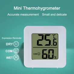 LCD Digital Thermometer Hygrometer Humidity Meter Indoor Humidity Gauge Room Temperature Sensor Weather Station For Room/Home