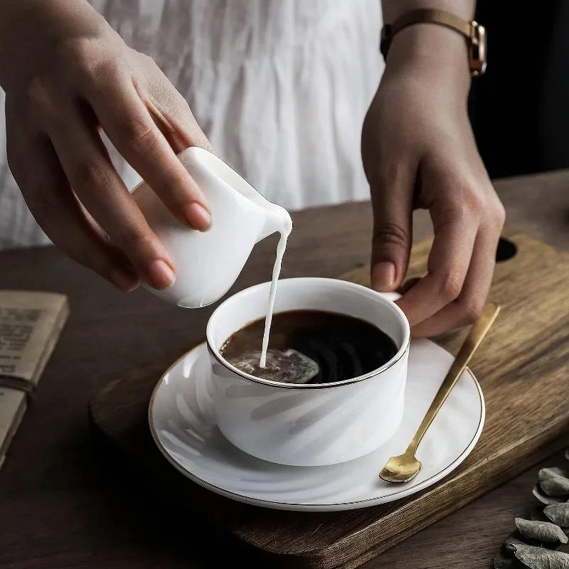 Description Picture 6 of itemMini European Ceramic Milk Jug, Espresso Coffee Jug, Kitchen Sauce Cup, Serving Pitcher, White Pitcher Cup, 50 ml, 75ml