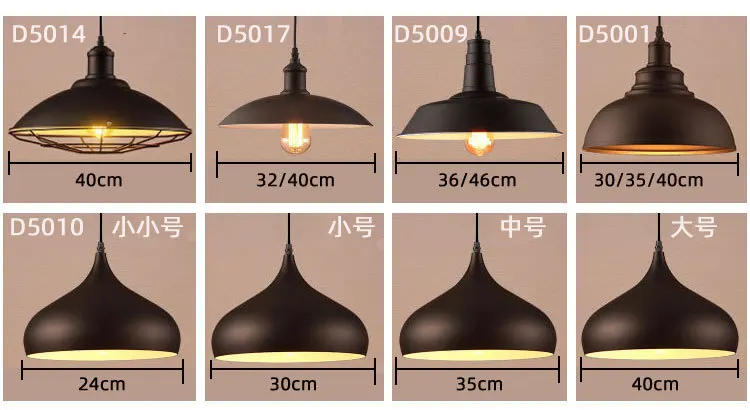 Description Picture 3 of itemVintage Pendant Light Loft Hanging Lamp Ceiling Chandelier Lustre Retro Industrial for Home Luminaire Living Dining Room Decor