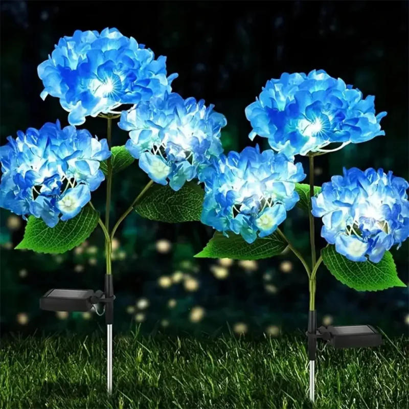 Description Picture 3 of itemHydrangea Flower Light LED Solar Outdoor Waterproof Landscape Light Simulation Flower Lamp for Yard Garden House Lawn Decoration