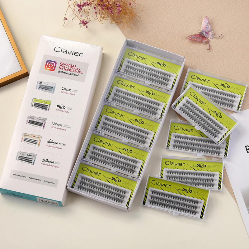 Description Picture 3 of itemClavier DU2O 10 Boxes Per Set Eyelashes 20D Cluster Lashes Natural Extensions False Eyelashes Double The Volume