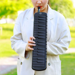 M MBAT 37 Keys Piano Melodica Quality Keyboard Musical Instrument Black With Carrying Bag High Grade for Music Lovers Beginners