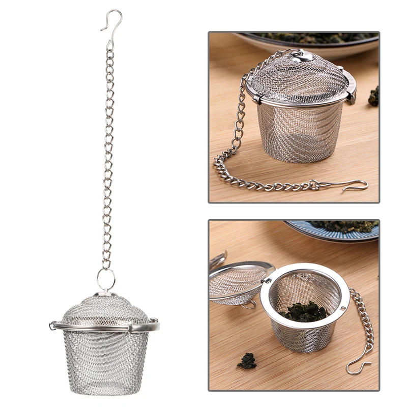 Description Picture 3 of itemTea Strainer Locking Tea Infuser Filter Stainless Steel Mesh Tea Ball Strainer Herb Spice Ball Infuser Diffuser Tea Accessories