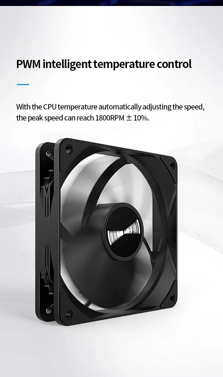 Description Picture 3 of itemTEUCER PC Computer Case Fan PWM 4 Pin 120mm Silent 12CM Fan CPU Cooler Cooling Fan Cooling Radiator Fan 12V Adjust Fan Speed