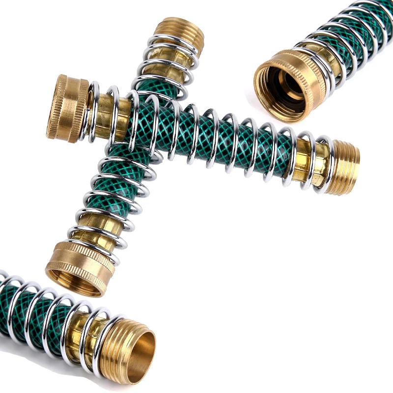 Description Picture 3 of item4 Ways Heavy Duty Brass Garden Hose Splitter Bibcock Connector Spigot Adapter Tap Faucet Hose Kink Protector