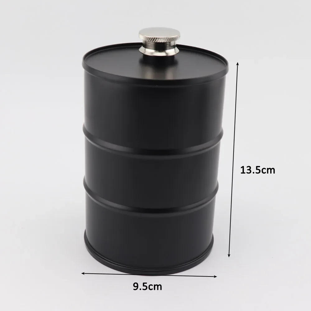 Description Picture 5 of item25oz Alcohol Liquor Hip Flask Vodka Oil Drums Whisky Flagon Barrel Shape Whiskey Jug Portable 304 Stainless Steel