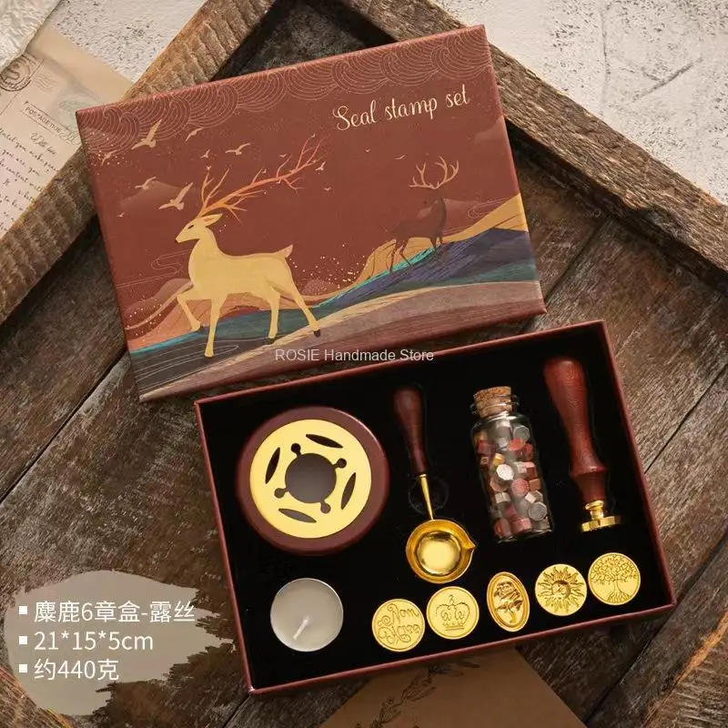 Description Picture 3 of itemWax Seal Stamp Set Lacquered Stamp Sealing Wax Kit DIY Craft Supplies Scrapbooking Wedding Invitation Decorative Sealing Wax Set