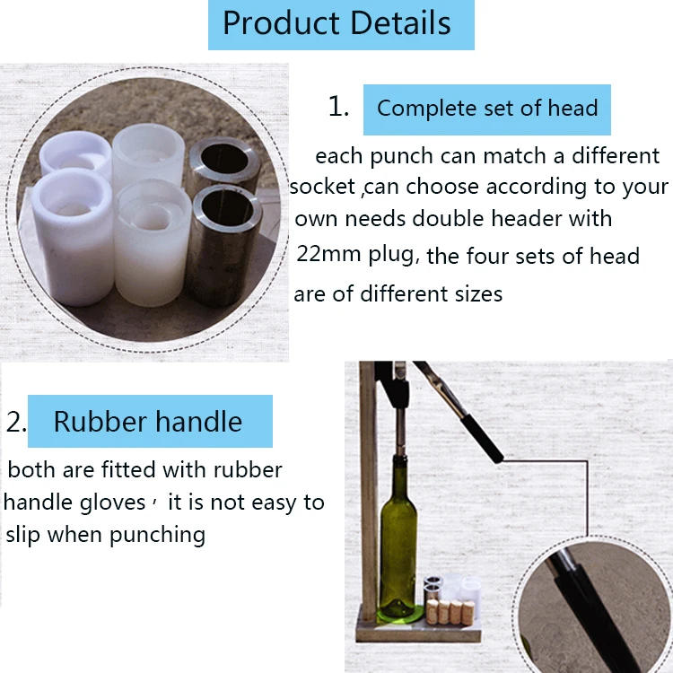 Description Picture 6 of itemAdjustable Hand Wine Beer Bottle Corker For Home Wine Making Corks Bottle Capping Sealing Machine