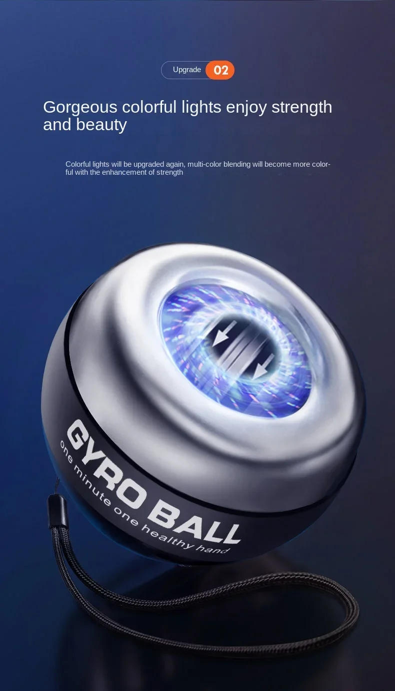 Description Picture 4 of itemAll Metal Wrist Power Ball LED Auto-Start Grip Gyro Ball Gyroscope Trainer Arm Fitness Sport Equipment Hand Muscle Relax