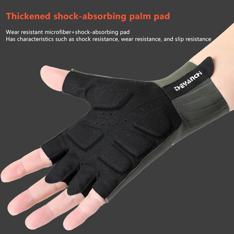 Description Picture 2 of itemWith Extended Wrist Guard Riding Cycling Half Finger Gloves Men Women Breathable Anti-slip Glove Fitness Sport Training Gloves