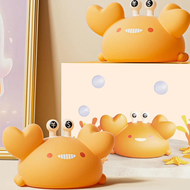 Description Picture 2 of itemFunny Money Crab Night Light Squishy Silicone Animal Dimmable Sleep Timer Baby Nightlight Kid Room Decor Bedside Touch Lamp Gift