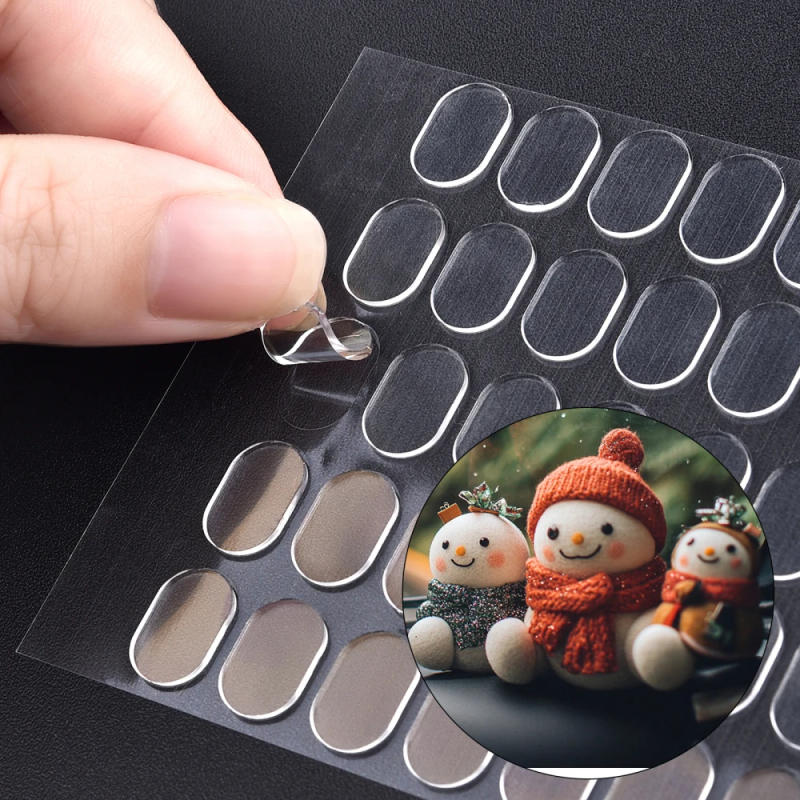 Description Picture 2 of item5 Sheets Nano Gel Mat Transparent Tape Round Traceless Removable Sticky Double-Sided Adhesive Tape For DIY For Fixed Item