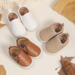 Boys Girls Baby Classic Casual Shoes Toddler Vintage Leather Non-slip Soft-soled Baby Walking Shoes 0-18 Months