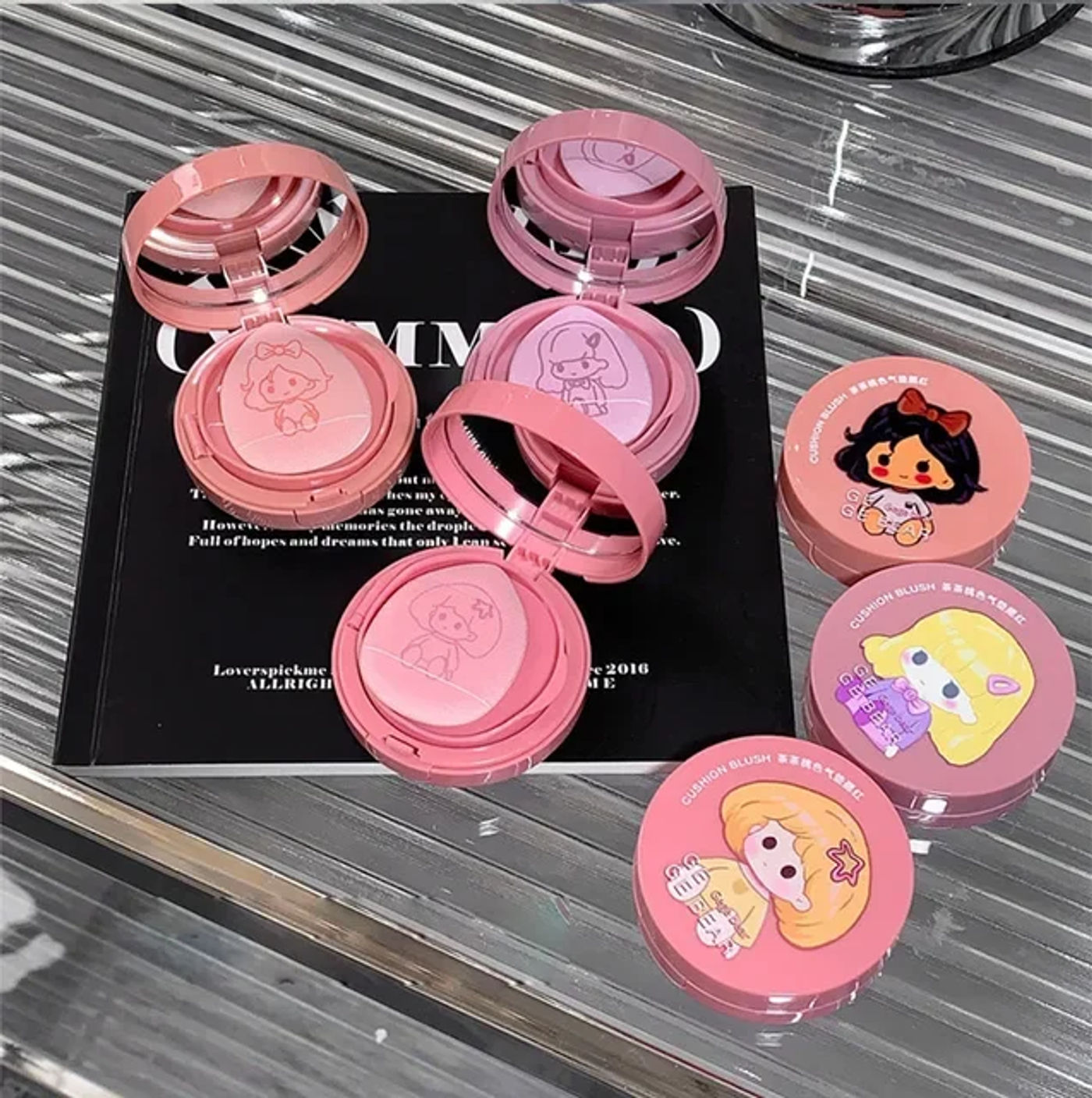 Description Picture 4 of itemCushion Blush Blendable Shade with Powder Puff Whitening without Sticking Long Lasting Gege Bear Makeup Blusher