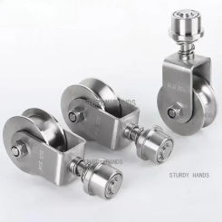 304 stainless steel rotating universal groove wheel spring shock absorption Courtyard mobile gate rail wheel  U/V/H slot pulley