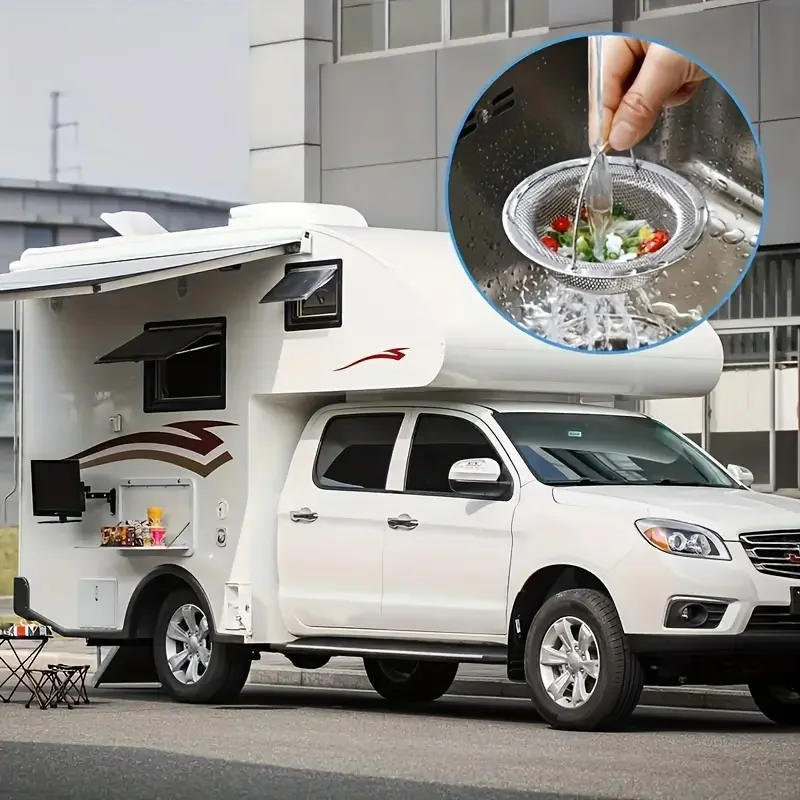 Description Picture 4 of item1/3pcs Kitchen Sink Strainer With Handle & Stopper Replacement Drain Basket Stainless Steel Mesh Filter Waste Hole