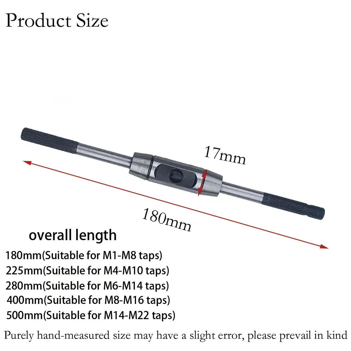 Description Picture 4 of itemM2-M24 Adjustable Hand Taps Wrench Tools For Mechanic Tapping Winch High Quality Steel Thread Processing Tools CNC Screw Tap