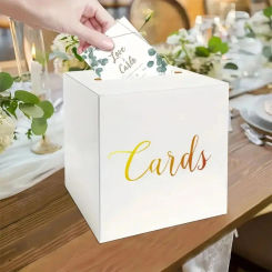 1Set White Wedding Card Boxes Voting Game Box Wedding Birthday Party Supplies Anniversaries Baby Showers Decoration Accessories