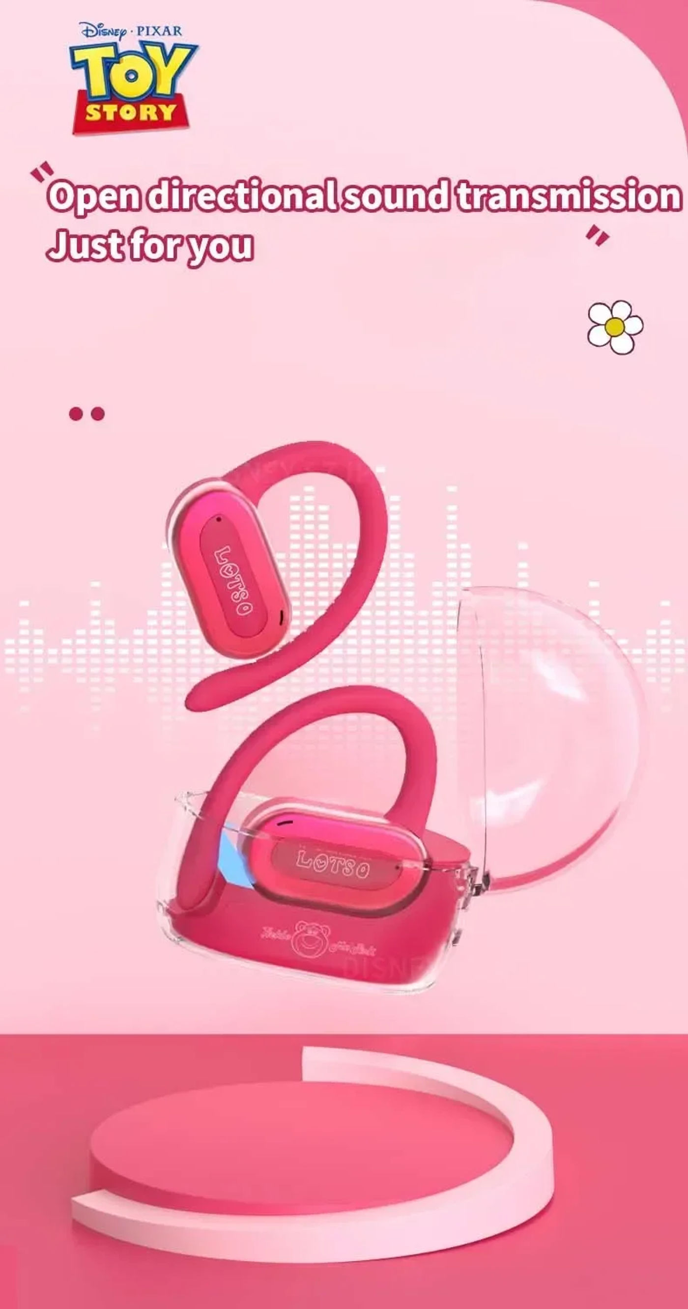 Description Picture 6 of itemDisney OWS Earphones Bluetooth Wireless Lotso Earbuds HIFI Stereo HD Call Sports Gaming Headset Noise Reduction Long Standby