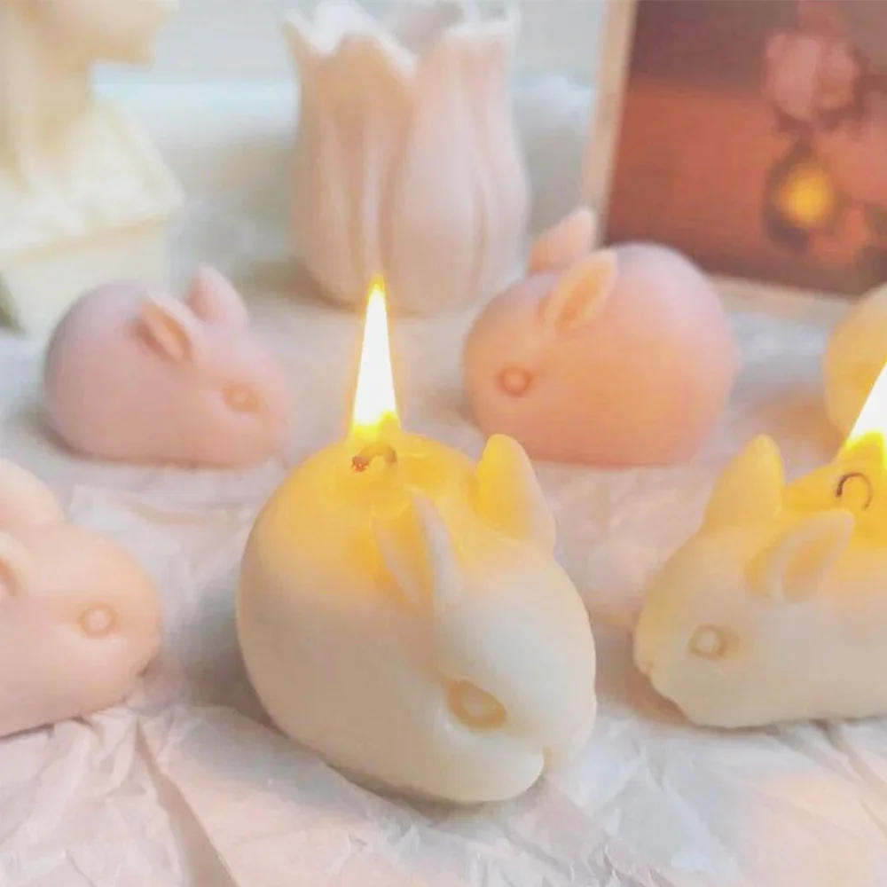 Description Picture 2 of item3D Rabbit Silicone Soap Mold DIY Candle Mould Cute Cake Pudding Chocolate Dessert Baking Accessories Candle Making Supplies