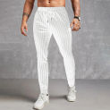 Men's Summer Quick Drying Breathable Casual Pants Striped Pocket Casual Slim Pants