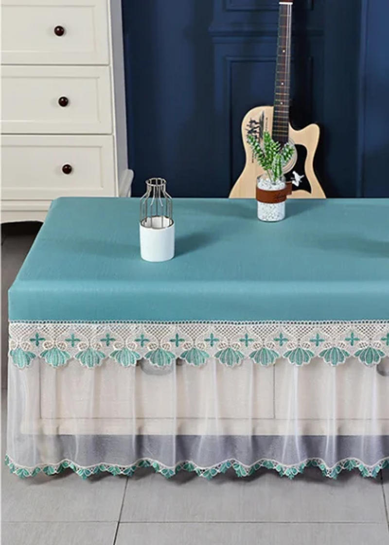 Description Picture 3 of itemlace Tea table cover Oil resistant waterproof household living room tablecloth Split hanging gauze tablecloth