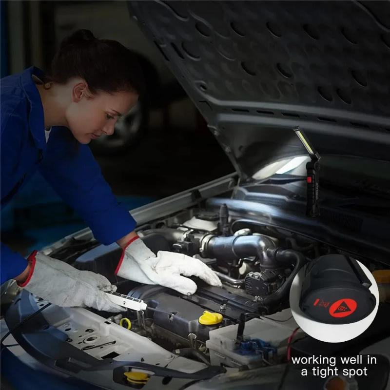 Description Picture 4 of itemNew Portable COB LED Flashlight USB Rechargeable Work Light Magnetic Lanterna Hanging Lamp with Built-in Battery Camping Torch