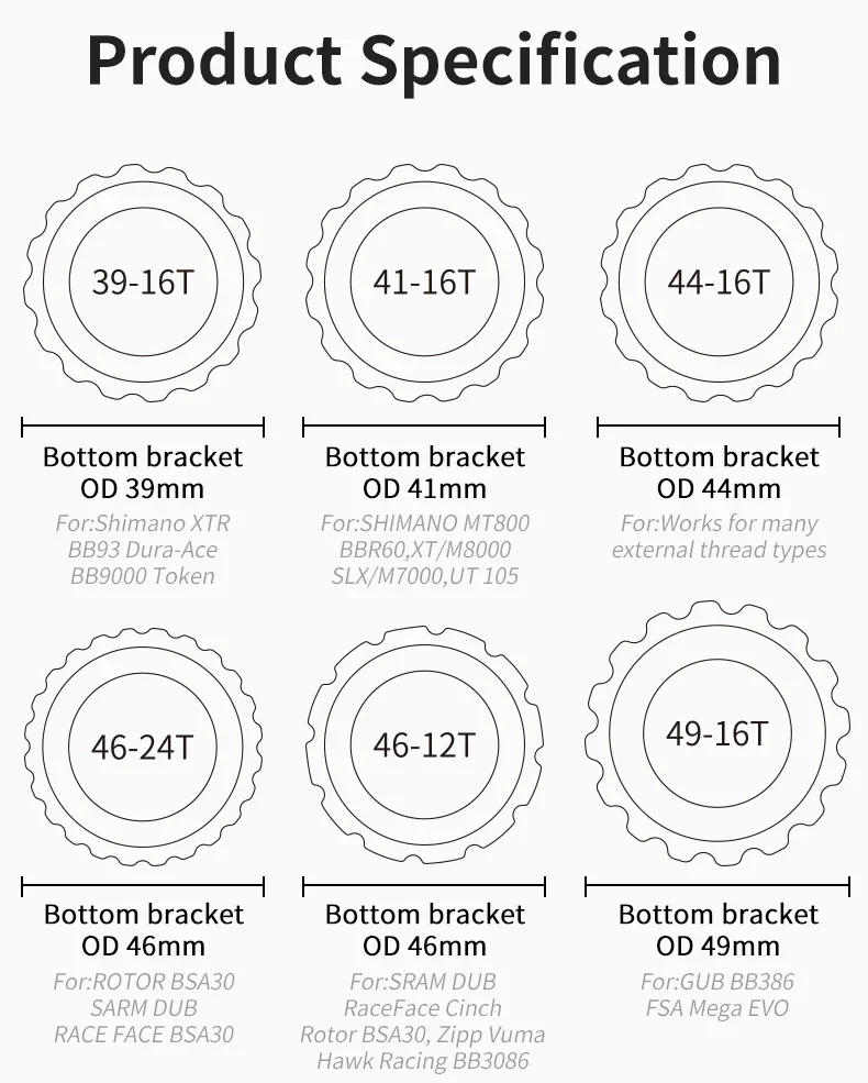 Description Picture 5 of itemBottom Bracket Wrench MTB Tools Bicycle Repair Tools For SRAM DUB BSA30 T47 For Shimano XTR BB93 MT800 BBR60 BB9000
