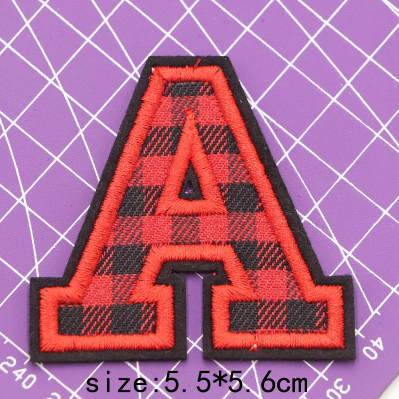 Description Picture 3 of item1PC XMAS  Red Letters A-Z Embroidered Applique Patches for Clothes, Skirts, Hats, Socks, Jeans DIY Accessories