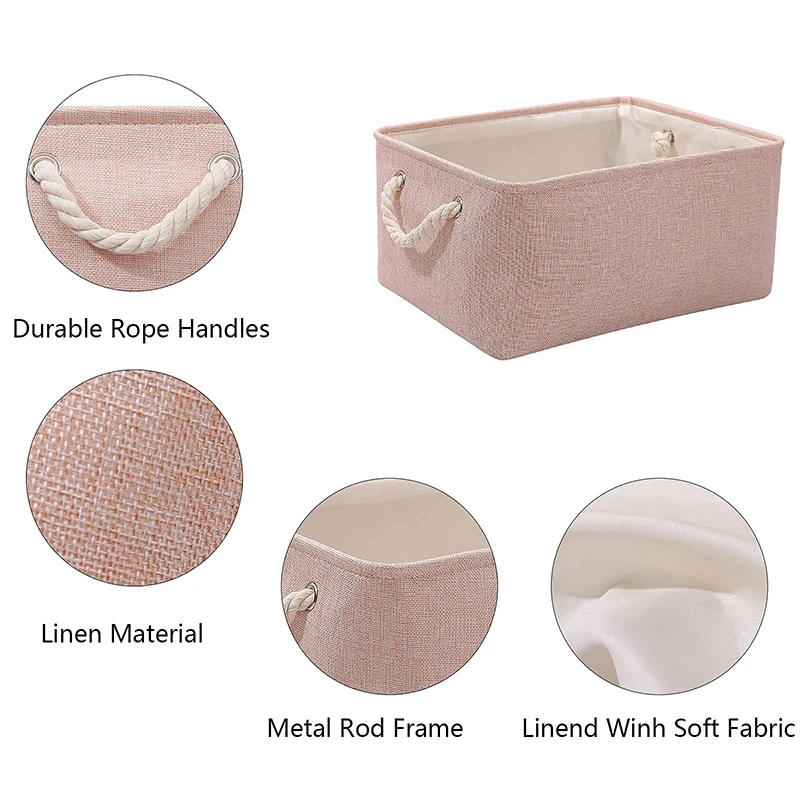 Description Picture 4 of itemCabinet Storage Bag Laundry Basket Cotton Linen Folding Storage Baskets Kids Toys Organizer Clothes and Sundries Storage Box