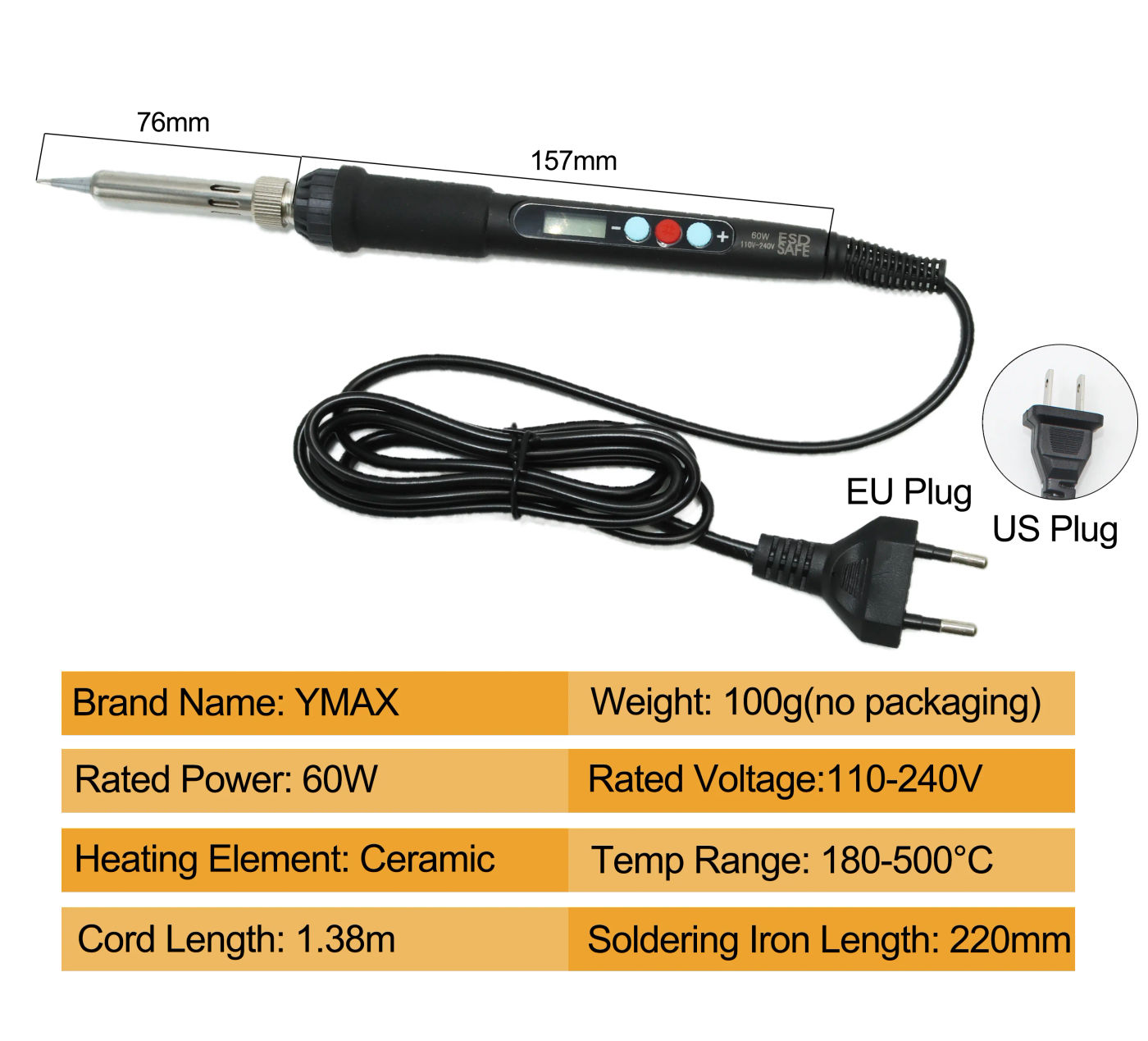 Description Picture 5 of itemThreaded Heat Brass Insert Nut Tool for 3D Printing M2 M3 M4 M6 Copper Hot Melt Insertion Nuts Soldering Iron Tip Plastic Insert