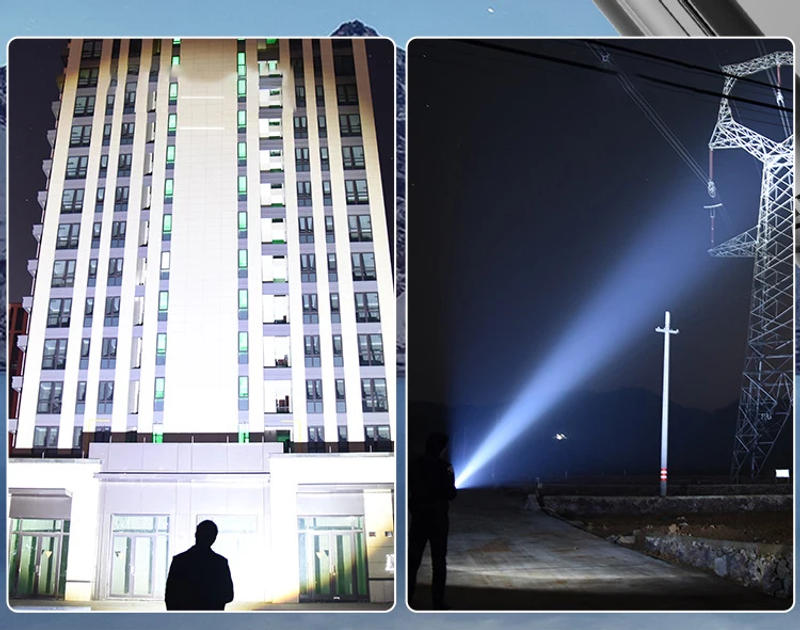 Description Picture 6 of itemPowerful LED Flashlight High Power Tactical Light Power Display USB Rechargeable Light Telescopic Zoom Torch Camping Lantern