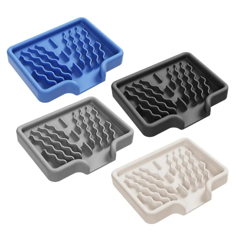 Description Picture 3 of itemSilicone Soap Holder Self Draining Soap Bar Holder Kitchen Soap Dish Sponge Tray Counter Caddy Organizer for Dish Soap Dispenser