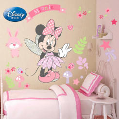 Cartoon Mickey Minnie Wall Stickers For Kids Room Kindergarten Bedroom Wall Decoration Movie Posters Door Sticker Gifts For Kids