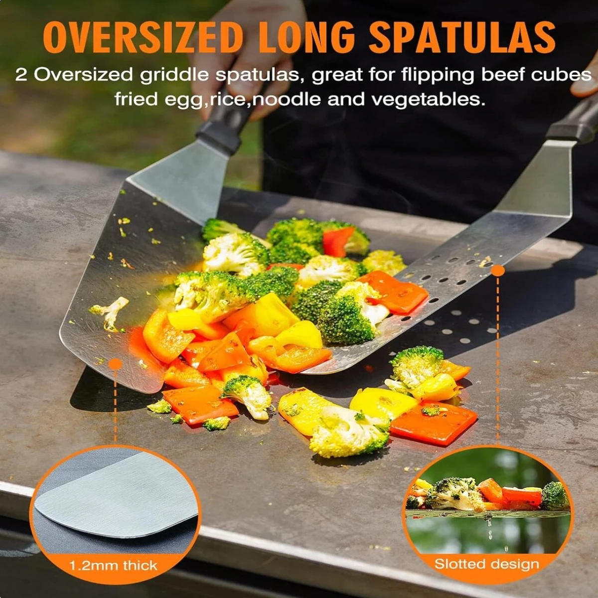 Description Picture 3 of item8PCS Stainless Steel Griddle Accessories Durable Various Kinds of Shovels BBQ Essential Tools Perfect Gift for Grill Enthusiasts